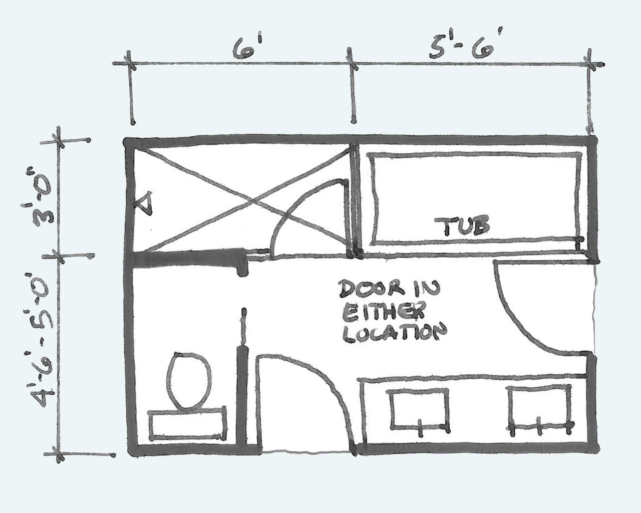 Common Bathroom Floor Plans Rules Of Thumb For Layout Board Vellum