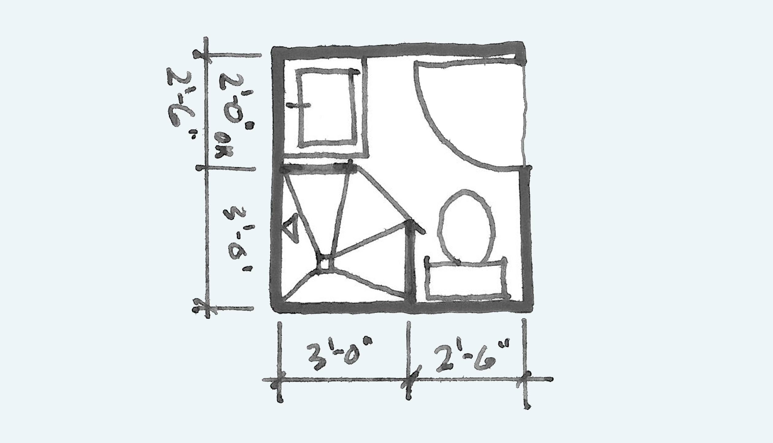 Dimensions 6' x 6' 6  Small bathroom floor plans, Bathroom floor
